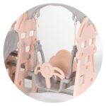 Children's playground 3 in 1 Chipolino – slide, swing and basket, pink