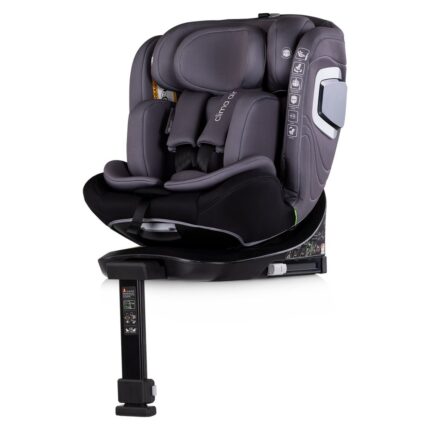 CHIPOLINO Clima Air 360° i-Size car seat with ISOFIX, heating and cooling, 40-150 cm, anthracite, STKCLA2504AN