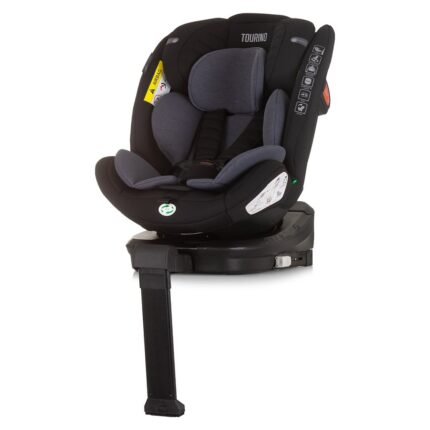 CHIPOLINO Tourino 360° i-Size car seat with ISOFIX, 40-150 cm, obsidian, STKTRN02401OB
