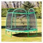 Trampolinë Chipolino Party 215 cm me rrjetë sigurie, jeshile