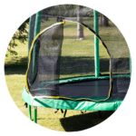 Trampolinë Chipolino Party 215 cm me rrjetë sigurie, jeshile