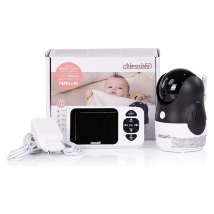 Video monitor për bebe CHIPOLINO Penguin me ekran LCD 2,8 inç, i bardhë, VIBEFPE02501WH