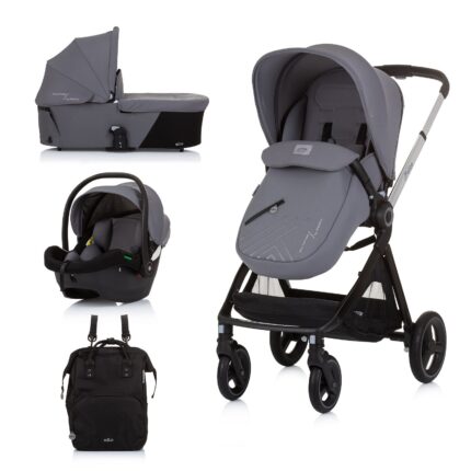 Karroca për bebe Chipolino Elite 3 në 1, Granite (gri)